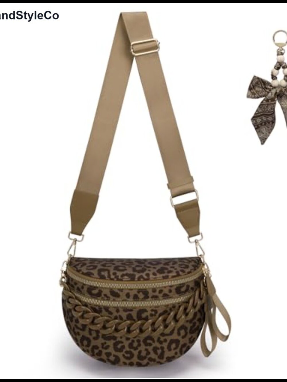 Leopard Nylon Crossbody Bag Zipper Bum Bag